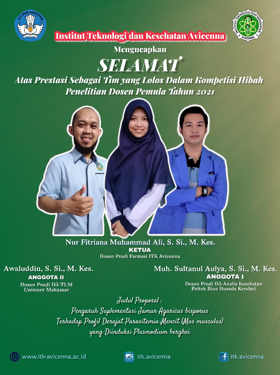 Tim Peraih Pendanaan Penelitian Skema PDP Tahun 2021